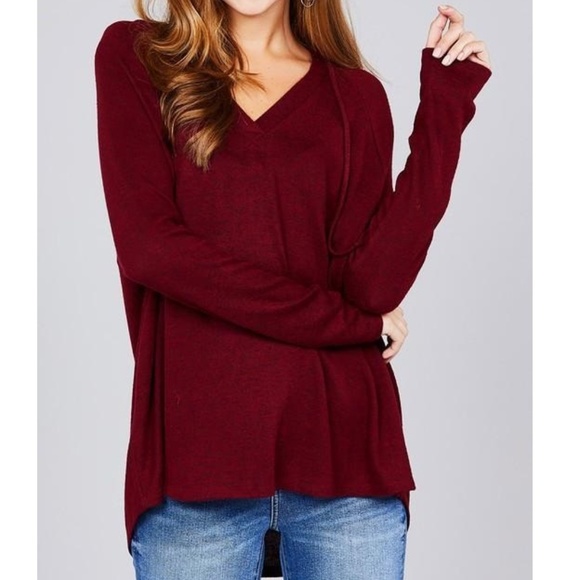 ACTIVE U.S.A LONG SLEEVE HOODIE DRAWSTRING TOP - Picture 2 of 3